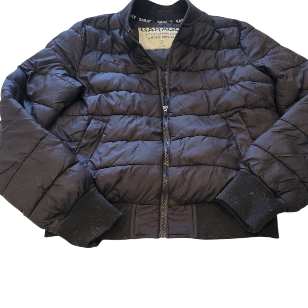 Garage Womans Cropped Puffy Jacket PS Black - Picture 2 of 9
